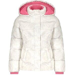 CB SPORTS ARTIC ALL WEATHER GIRL'S WHITE & GRAY MARBLE PUFFER COAT SZ LARGE NWT